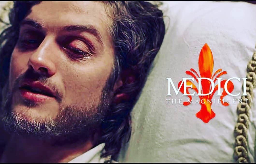 ダニエル・シャーマンのインスタグラム：「Get to the end of Medici The Magnificent Part 2.  Streaming now On #netflix . See the end ⚜️」