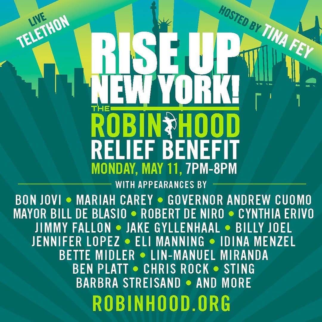 イディナ・メンゼルさんのインスタグラム写真 - (イディナ・メンゼルInstagram)「#Repost @robinhoodnyc ・・・ TONIGHT at 7:00 pm EST: We’re rising together for the city we love. Tune into Rise Up New York! The Robin Hood Relief Benefit, broadcast on Facebook, all NYC TV stations, @news12, @ny1, @cnbc, @amc_tv, @cheddar, @siriusxm, and @iheartradio + Entercom radio stations. ⠀ We can’t do this without you. Visit the link in our bio to chip in $10 for New Yorkers in need. #NY4NY」5月12日 1時47分 - idinamenzel