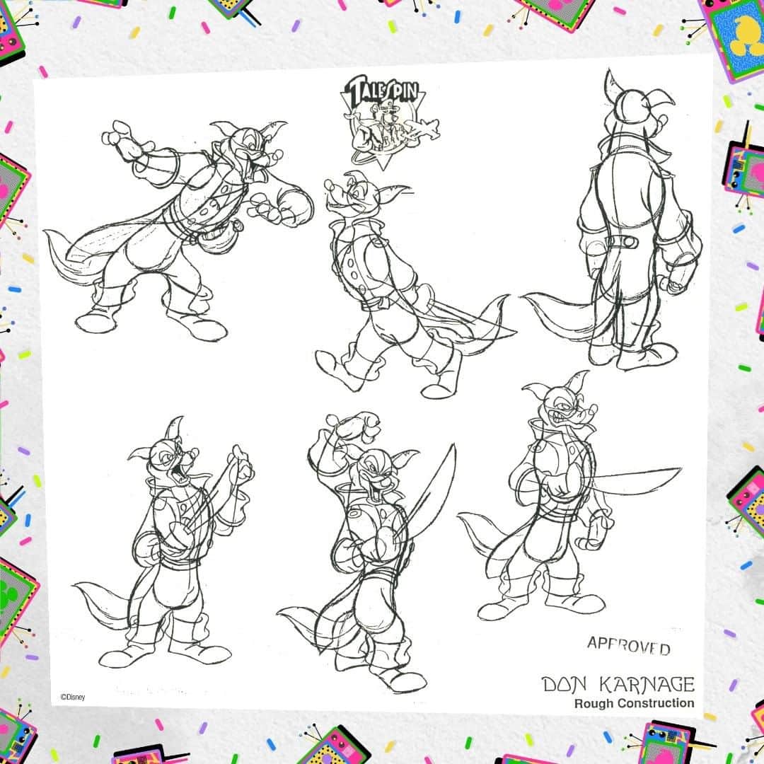 Disneyさんのインスタグラム写真 - (DisneyInstagram)「Get your head in the clouds with these original @DisneyTVA model sheets of Baloo and Don Karnage in celebration of the 30th anniversary of TaleSpin this month!」5月12日 2時35分 - disney