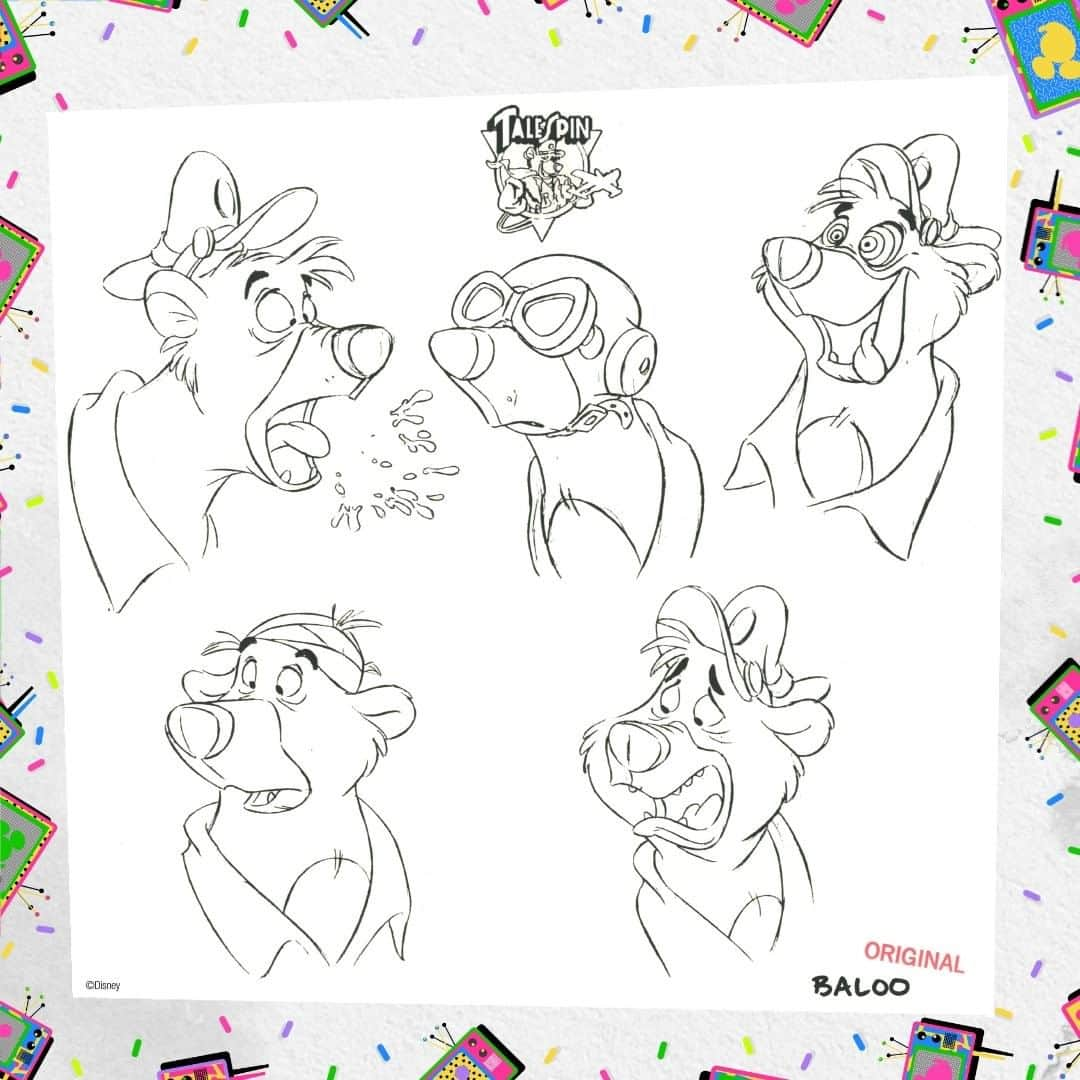 Disneyさんのインスタグラム写真 - (DisneyInstagram)「Get your head in the clouds with these original @DisneyTVA model sheets of Baloo and Don Karnage in celebration of the 30th anniversary of TaleSpin this month!」5月12日 2時35分 - disney