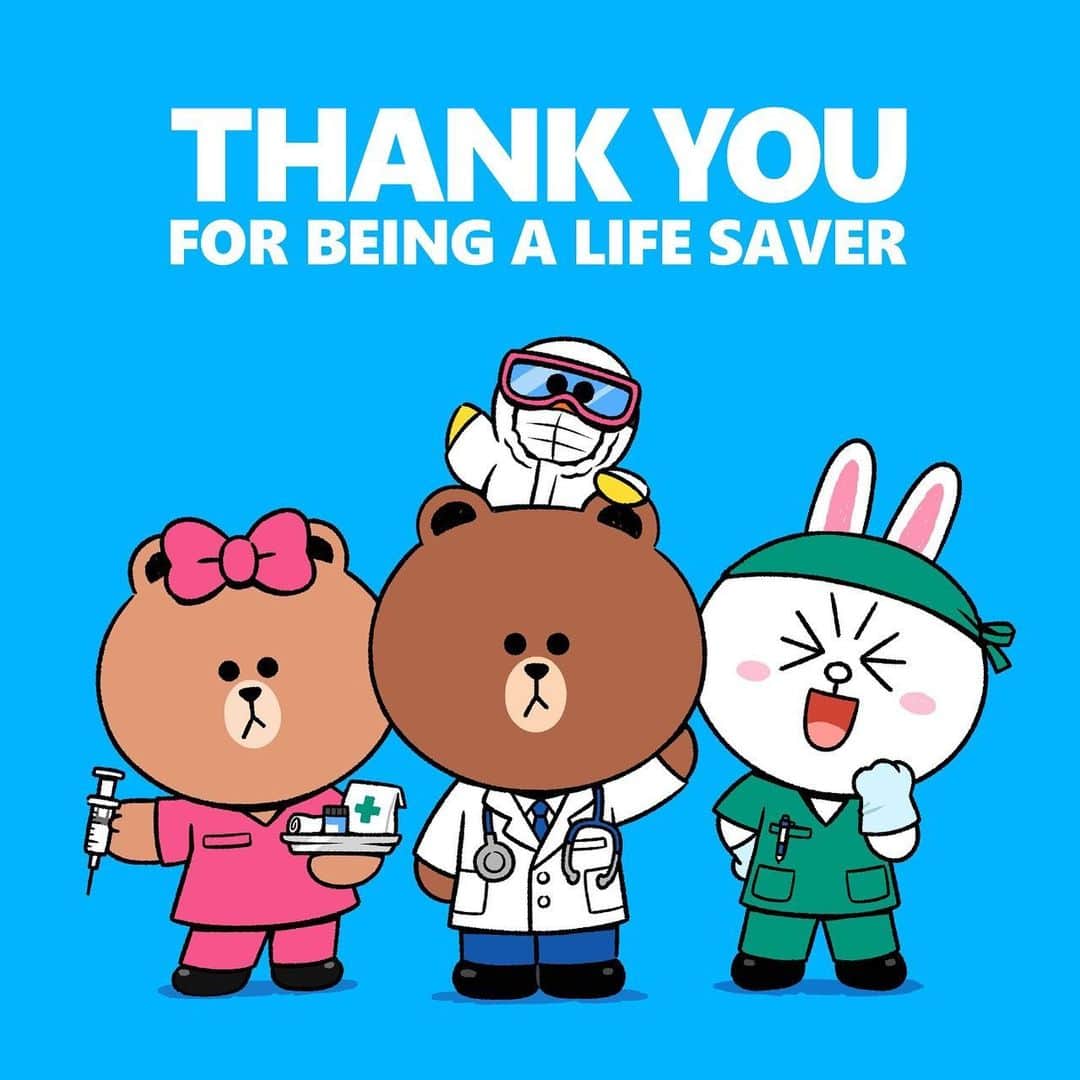 LINE FRIENDS_JPさんのインスタグラム写真 - (LINE FRIENDS_JPInstagram)「医療従事者にエールを🙏🏻 #5月12日 #国際看護師の日 #世界看護師の年 #コロナ医療従事者 #感謝してます #応援します #ブラウン #コニー #サリー #チョコ #LINEFRIENDS」5月12日 14時41分 - linefriends_jp