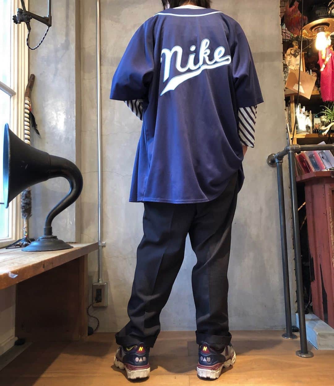 birthdeathさんのインスタグラム写真 - (birthdeathInstagram)「⚡︎ In stock online store now ⚡︎ ・ 90's Nike baseball jersey size XL ・ ・ 50s Striped woven 2 tuck slacks size W33 ・ ・  FILL THE BILL - Uneven border dolman L/S tee ・ ・ ★☆只今期間限定で¥15,000以上お買上げのお客様は送料無料☆★ ・ ・ 商品のご質問等は当店メールアドレス info@birthdeath-tokyo.com まで、お気軽にご連絡下さいませ。 尚、インスタグラムのコメント、DMからのご質問はトラブル回避の為対応しておりません。予めご了承下さいませ。 ・ ・ #birthdeath #vintage #shibuya #tokyo」5月12日 17時44分 - birthdeath_tokyo