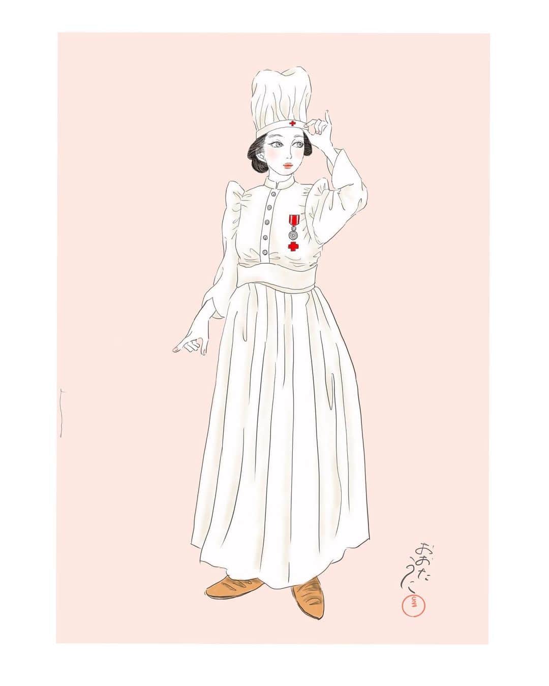 おおたうにさんのインスタグラム写真 - (おおたうにInstagram)「「浮世風俗当世振 看護婦」🕊 揚州周延 5月12日は、「国際看護師の日」（ナイチンゲールのお誕生日だそうです）。 今、家族が大変お世話になっています。その方たちをはじめとした、世界中の医療従事者の皆さまに感謝を✨🤲✨ #internationalnursesday #国際看護師の日 #浮世絵ファッション #ukiyoefashion #揚州周延 #outaunismygirl #おおたうに」5月12日 19時05分 - outa_uni