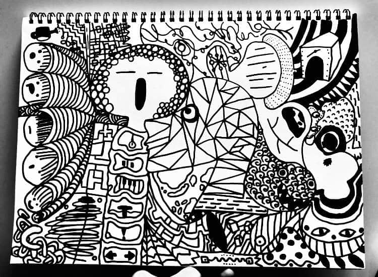 木下友里のインスタグラム：「何ヶ月か前に描いた絵。」