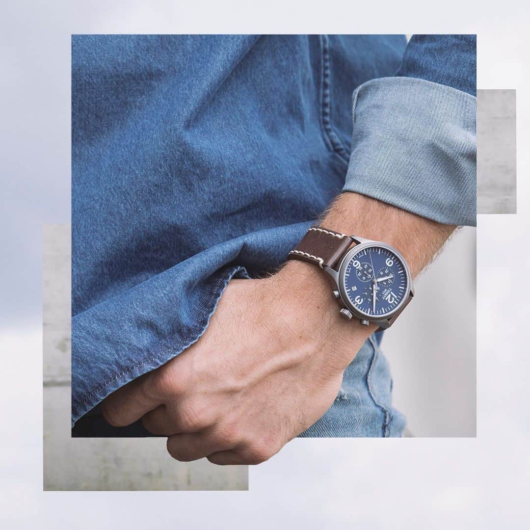 のインスタグラム：「Vintage with an old school leather bracelet? Check! A very big case with a diameter of 45 mm? Check! Swiss made at an unbeatable price? Check! The name to remember: Chrono XL.  #Tissot #ChronoXL」