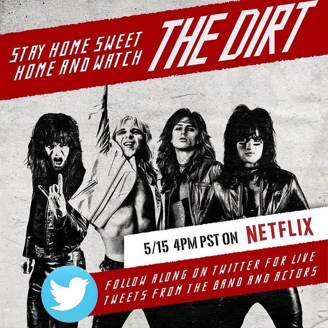 ニッキー・シックスさんのインスタグラム写真 - (ニッキー・シックスInstagram)「@motleycrue Watch #TheDirt along with the Crüe & special guests on @netflix this Friday 5/15 at 4pm PST! Follow along with special commentary on Mötley Crüe's twitter using the hashtag #stayhomesweethome 🤘🤘」5月13日 1時04分 - nikkisixxpixx