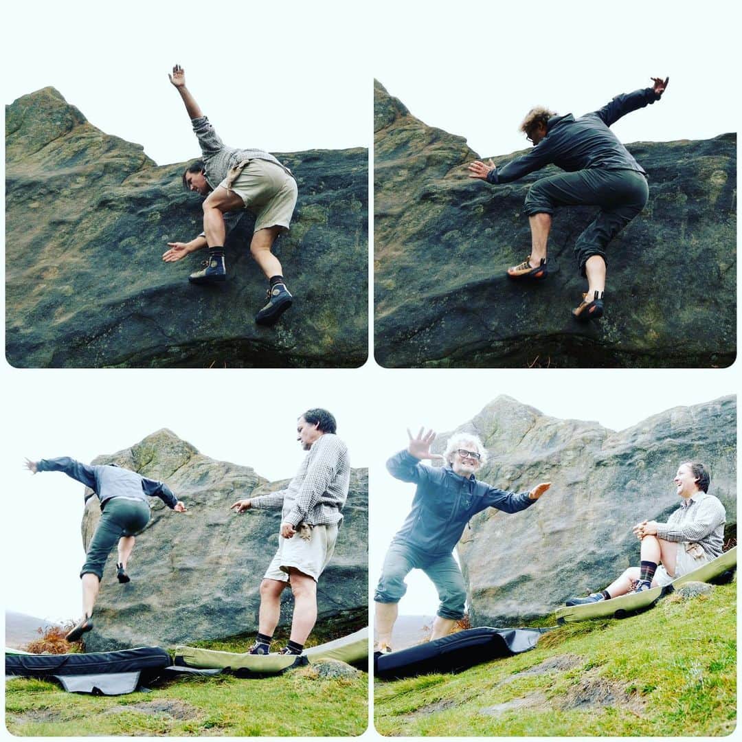 ウド・ノイマンさんのインスタグラム写真 - (ウド・ノイマンInstagram)「attending proximal movement school. Professor Johnny Dawes demonstrates how to move smoothly and confidently from the hip - as he already did in the eighties! From my latest „Understanding Modern Bouldering“ - article, should be up on @ukclimbing soon! #climbingtechniqueofthe21stcentury #hipsdontlie #ideastoimproveyourclimbing #climbing #bouldering」5月13日 2時14分 - _udini_