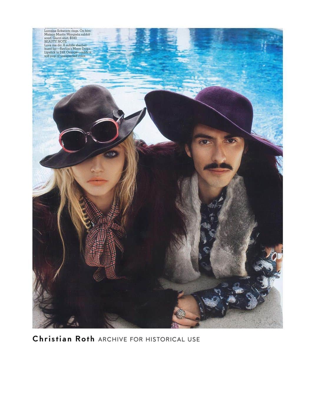 クリスチャンロスのインスタグラム：「Christian Roth, archive for historical use. By stylist Edward Enninful for FASHION ROCKS fall 2008, model Sasha Pivovarova and Beatle progeny Dhani Harrison photographed by Steven Meisel in Beverly Hills.」