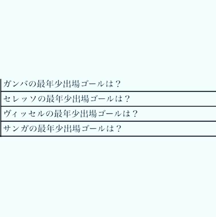 朝日放送「Jフットニスタ」さんのインスタグラム写真 - (朝日放送「Jフットニスタ」Instagram)「‪Jリーグ再開までのSNS限定企画‬ ‪『関西Jクラブクイズ🏃‍♂️⚽️』‬ ‪毎週関西Jクラブに関するクイズを‬ ‪お届け!‬ ‪わかった方は‬ ‪リプライお待ちしております!‬ ‪第6問はこちら💁‍♂️‬ ‪(Jリーグ通算での記録)‬ ‪(U-23チームの記録は含まない)‬」5月13日 10時36分 - jfootnista