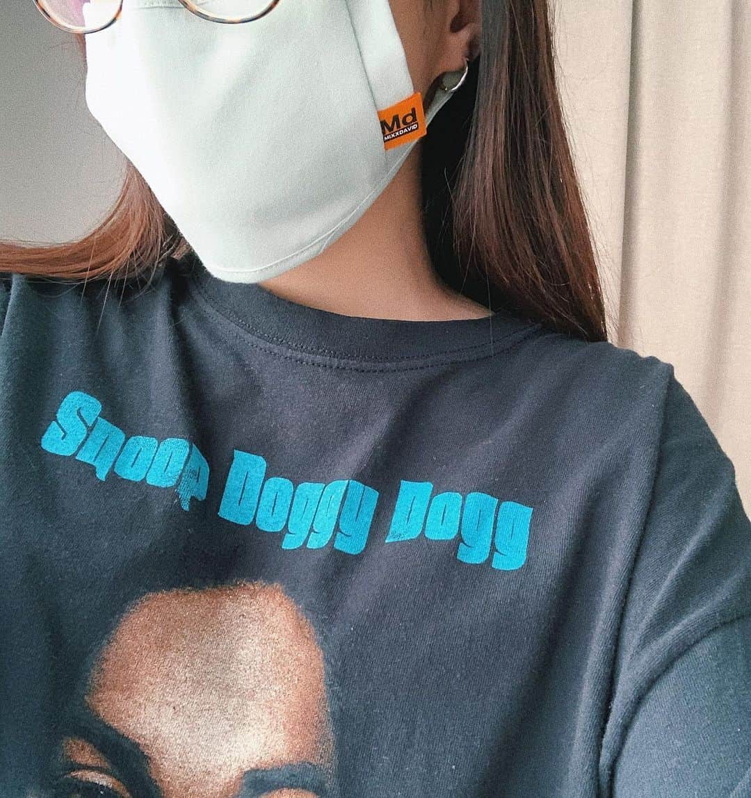 sayocoのインスタグラム：「今日は @mixxdavid_official 😷🌈 ミントグリーンカワイイ♥︎ マスクもファッションの一部として 楽しむ時代が来たと、ポジティブに捉える🔥 #メガネマスク 😂 #mixxdavid#布マスク」