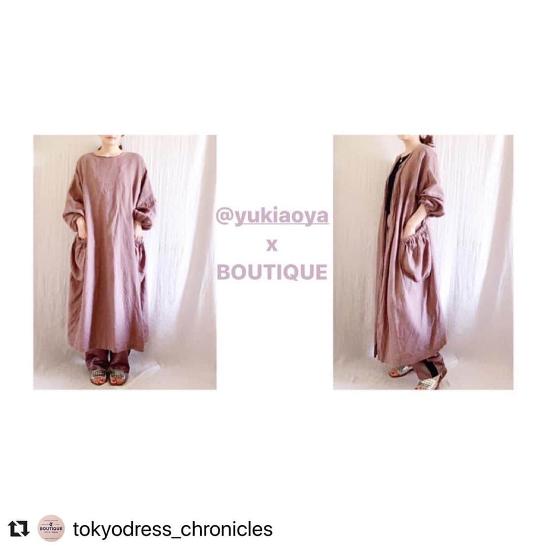 青山有紀さんのインスタグラム写真 - (青山有紀Instagram)「#Repost @tokyodress_chronicles with @make_repost ・・・ . ✔︎青山有紀さん @yukiaoya  とのコラボアイテム、リネンのアトリエコート ご好評につき、【AZUKI】のカラーのご予約をお受けすることになりました。  ご予約受け付け期間 5/15(金)より5/19(火)の午前中締め切りとなっております。 .  プロフィールのリンクよりオンラインストアのトップページがご覧いただけます。  http://boutiquetokyodress.com  Instagramのコメントやダイレクトメッセージは気付くのが遅くなってしまう場合がございますので、お問い合わせはinfo@tokyodress.co.jpへ お願いいたします。 . . . . . . #boutiquetokyodress #tokyodress #amuselamode #fashion #vintage  #ブティックトウキョウドレス #トウキョウドレス #ファッション #エプロン #アトリエコート #割烹着 #リネンアトリエコート #リネンアイテム」5月13日 19時33分 - yukiaoya