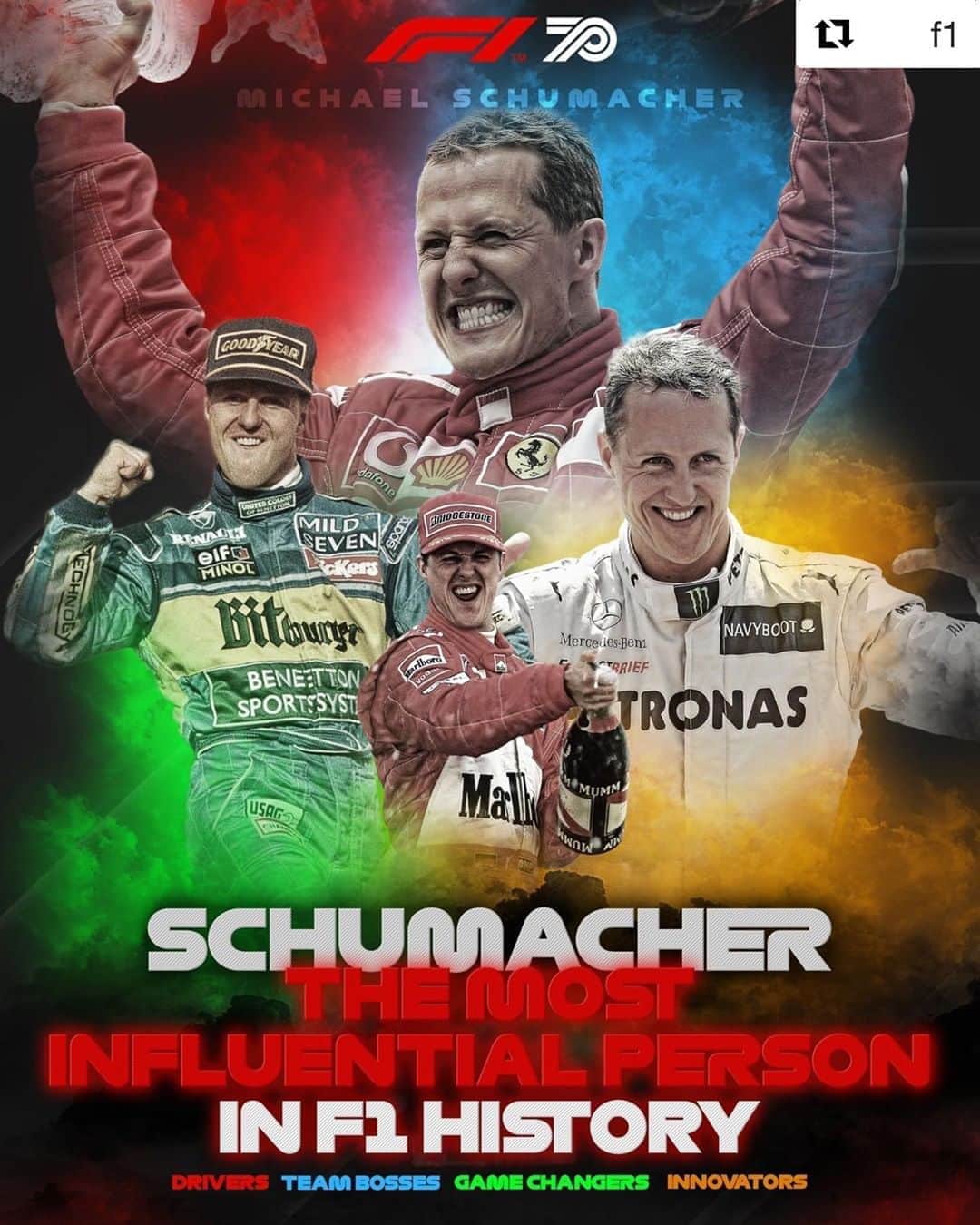 ミハエル・シューマッハさんのインスタグラム写真 - (ミハエル・シューマッハInstagram)「#Repost @f1 with @get_repost ・・・ 🇩🇪 WINNER! 🇩🇪 . Michael Schumacher is crowned the Most Influential Person in F1 History! 🙌 . Your votes saw the seven-time world champion beat Bernie Ecclestone in a final clash of two F1 heavyweights . #F1 #Formula1 #MichaelSchumacher #Schumacher」5月14日 4時32分 - michaelschumacher