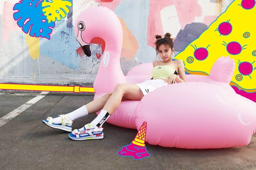 ジョリン・ツァイのインスタグラム：「旱鴨的夏天趣 #puma」