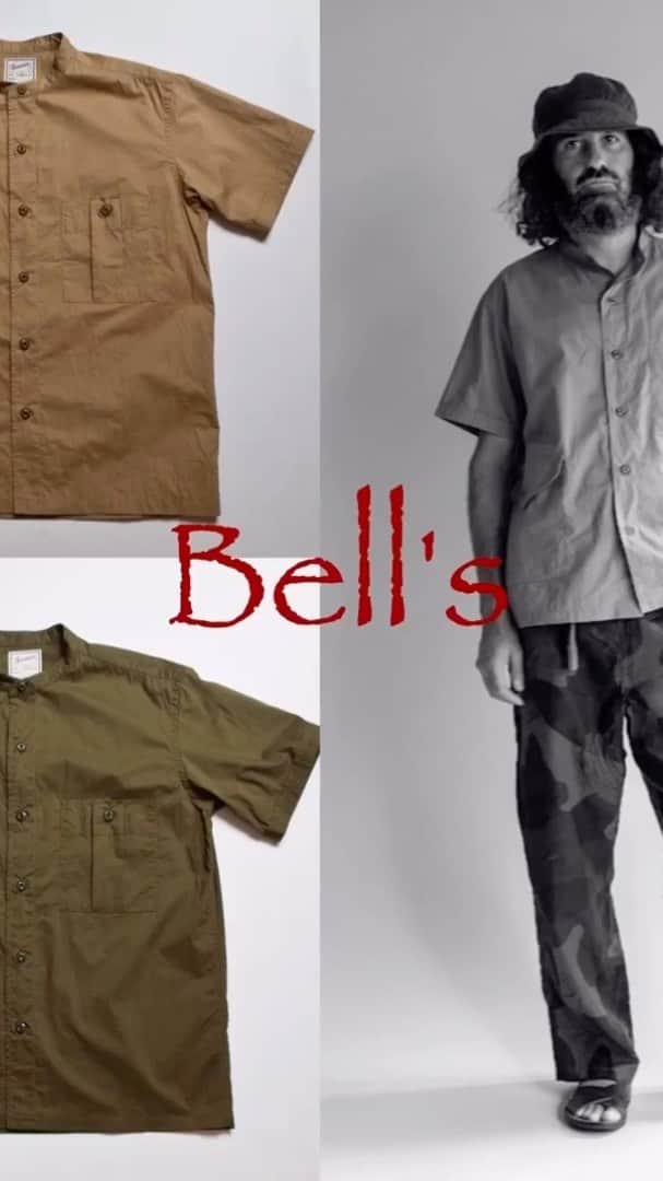のインスタグラム：「半袖バンドカラーシャツ "Bell's"(ベルズ)の商品紹介。 https:.//www.soundman.jp https://soundman.shop/」