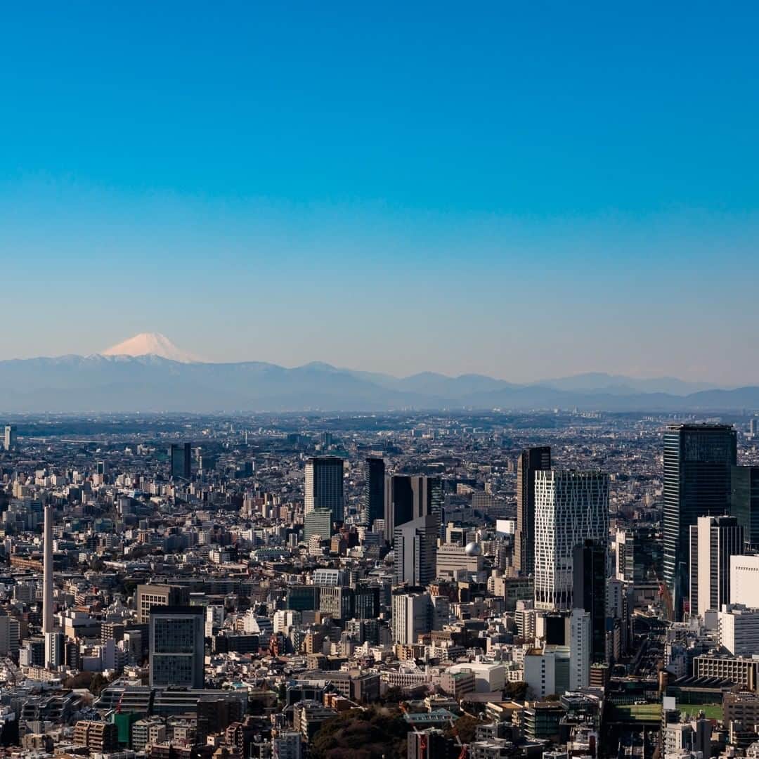 Tokyo City View 六本木ヒルズ展望台のインスタグラム：「📸六本木ヒルズ展望台 東京シティビューから絶景画像をお届け中！  今日は朝から日差しが強く夏日の地域が多いようですね。🌞💦 まだ雪が残っている冬の日の富士山の画像から、少しでも涼を感じていただければ。🗻❄😄 #StayHome #うちで過ごそう #おうち時間 #東京シティビュー #tokyocityview #休館中の展望台 #SNSで楽しむ展望台 #荒谷良一」