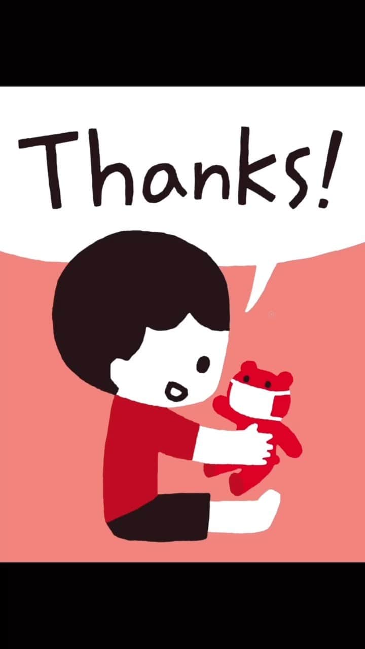 HP（ヒューレット・パッカード）のインスタグラム：「Artist Kanae Sato’s endearing “Thanks” poster is available in multiple languages. Click the link in our bio to print her piece out at home. 🥰  Over 30 world-famous artists created posters of love and support to print for free and display in your windows at home. See the gallery at hp.com/windowsofhope and through the free HP Smart App. Tune in next Wednesday where artists @bennygold and @maryloufaure will host a LIVE Q&A on our channel, talking about creativity, art styles, and the importance of art in times of crisis. Make sure to tune in! 🎨」