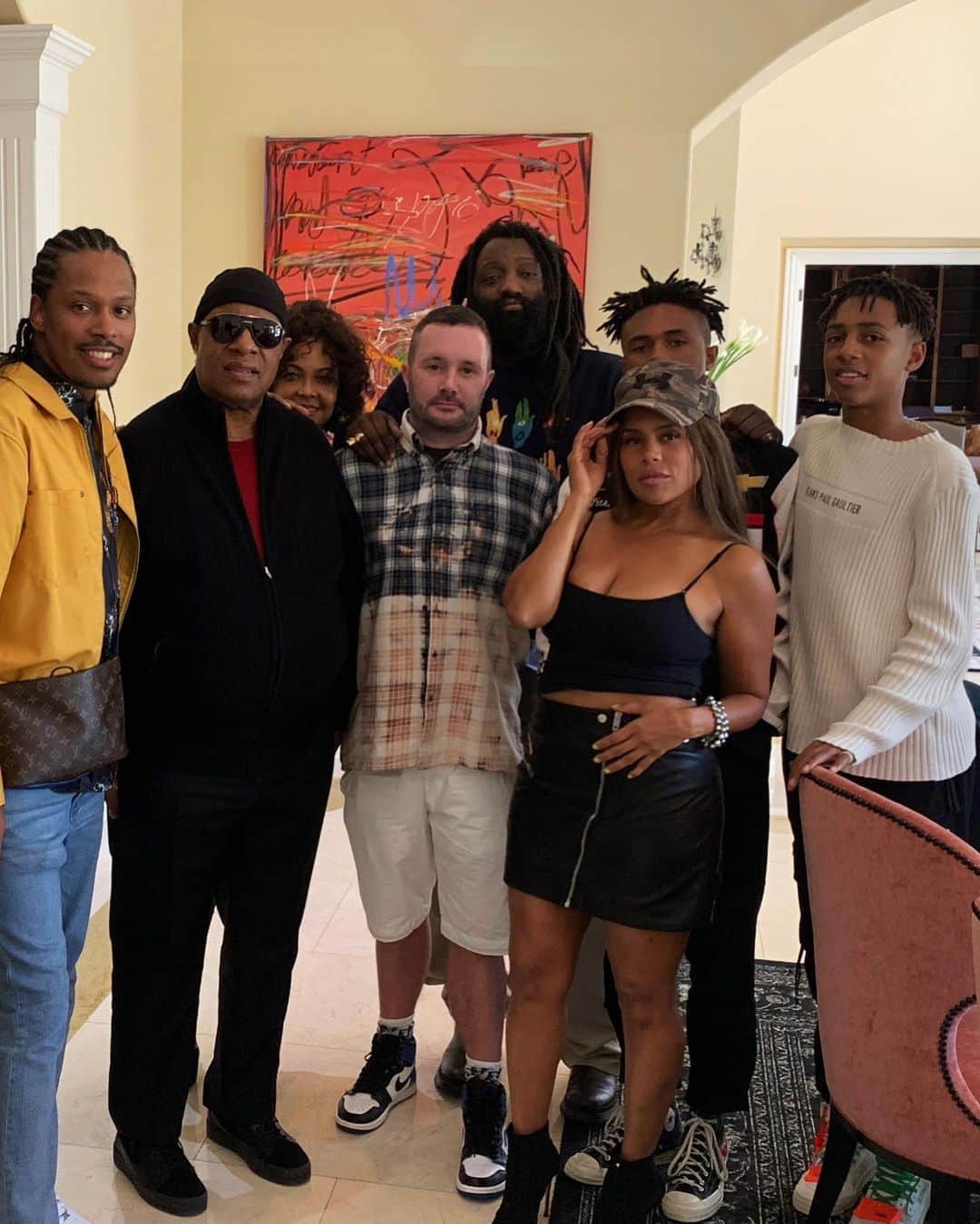 キム・ジョーンズのインスタグラム：「A few years ago ! Happy birthday to Stevie Wonder and his lovely family hope to see you all soon ❤️❤️❤️ love to you all」