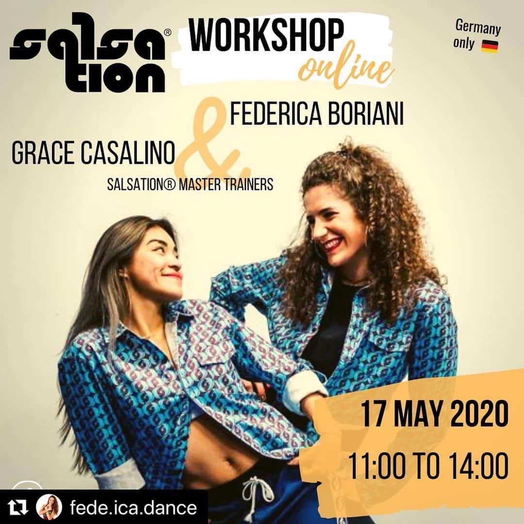 グレイス・カサリーノさんのインスタグラム写真 - (グレイス・カサリーノInstagram)「SALSATION®︎ workshop Germany only ❤️ with my loooooooovely friend and team @fede.ica.dance see you soon ❤️ #Repost @fede.ica.dance with @make_repost ・・・ Deutschland, was für ein Luxus @grace.casalino wird einen SALSATION® WORKSHOP geben aus Japan mit mir, mit DIR, kann nur genial werden, bist du dabei ? . . Tickets auf www.salsationfitness.com . . 💌salsationmunich@gmail.com . . #salsation #fitness #dance #online #danceworkout #tanzenmachtglücklich #munich #japan #italy #peru #love #team」5月14日 9時07分 - grace.casalino