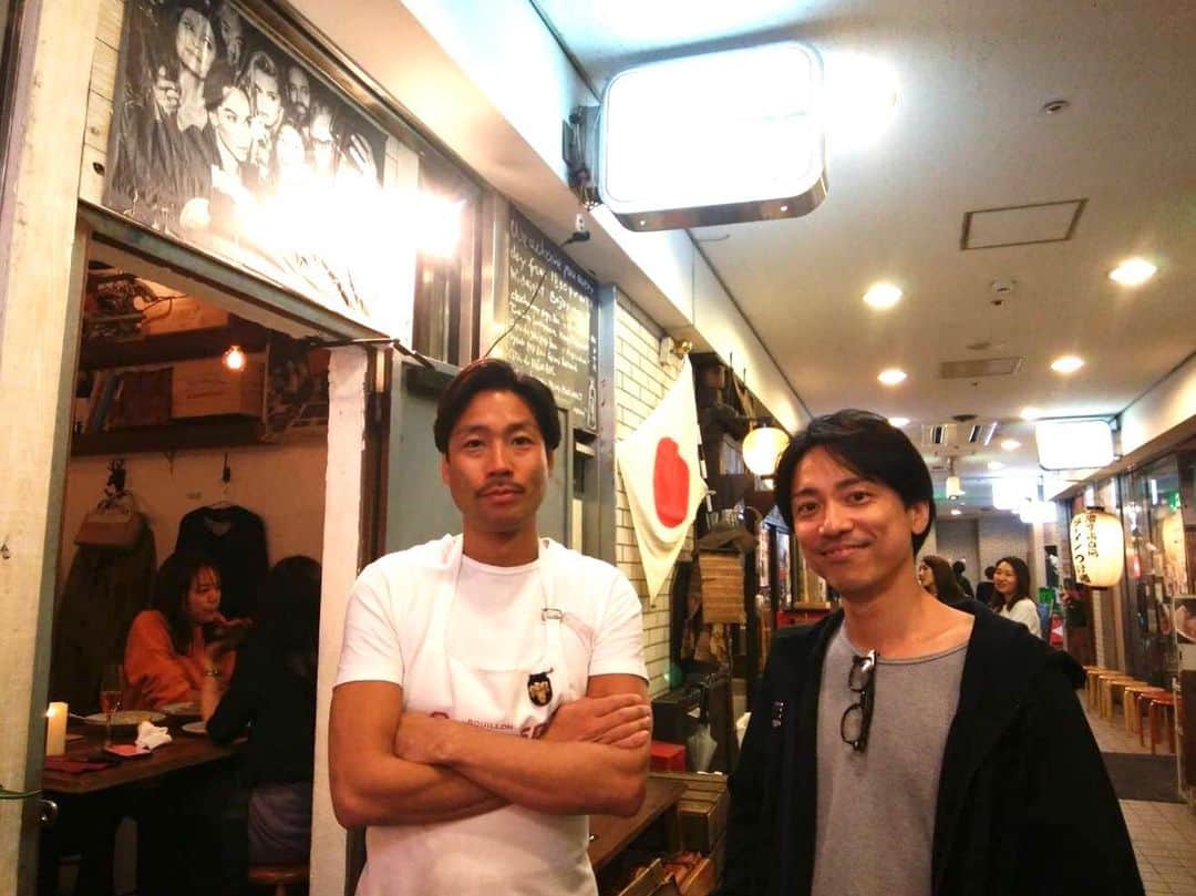 森澤祐介のインスタグラム：「. 僕が目黒に住んでた頃に通い詰めてたイタリアンのオーナー、ノリさんと。(@trunk_winebar ) ここの料理めちゃくちゃ美味しいです🇮🇹 タグ付けしておくので覗いてみてくださーい。」