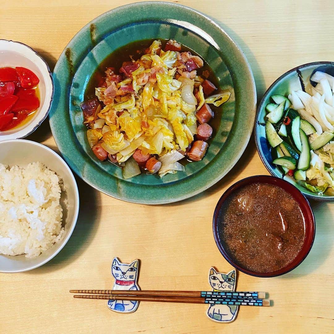 ただすけのインスタグラム：「なるほどザ春の冷蔵庫の残り物スペシャル」