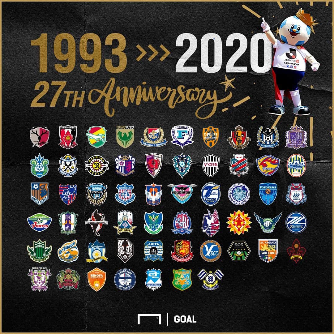 のインスタグラム：「. 5月15日は#Jリーグの日 ⚽️ . 27年前の1993年5月15日に開幕したJリーグ。8府県10クラブで始まったリーグは39都道府県56クラブに。 . #soccer #football #jleague #J1 #J2 #J3 #サッカー #フットボール #Jリーグ #明治安田生命Jリーグ #⚽️」