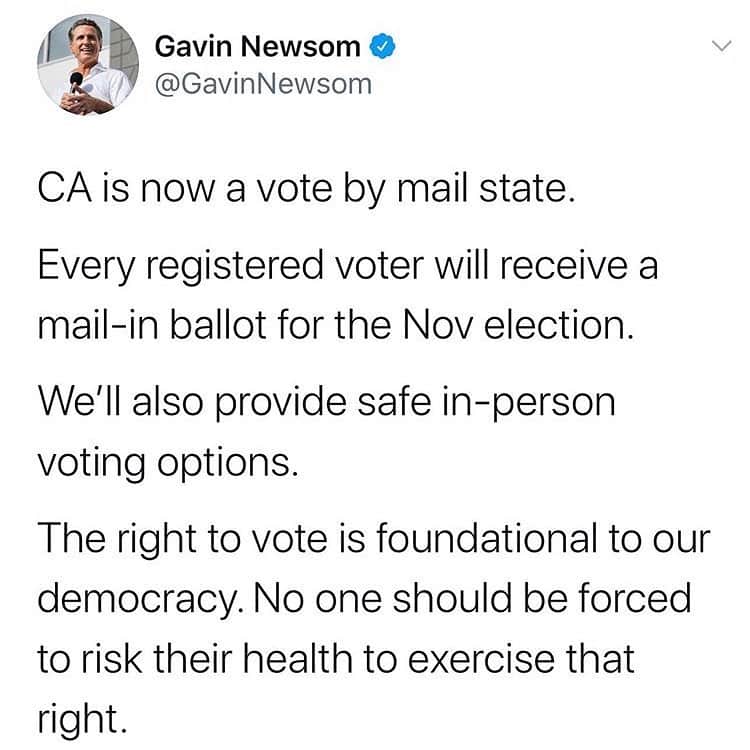 レオナルド・ディカプリオさんのインスタグラム写真 - (レオナルド・ディカプリオInstagram)「From California Governor @GavinNewsom: No one should have to risk their health for their right to vote. CA is now a vote by mail state.」5月15日 2時48分 - leonardodicaprio