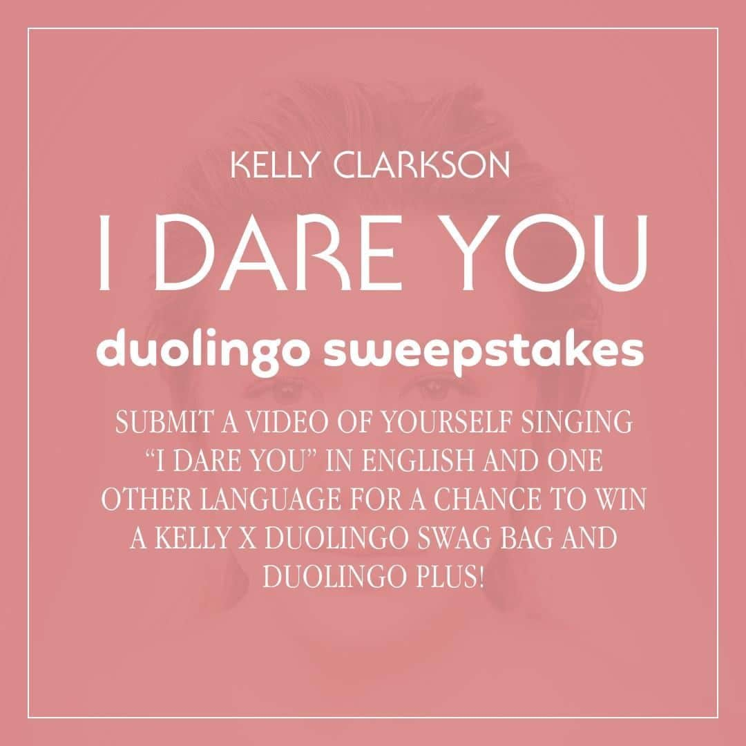 ケリー・クラークソンさんのインスタグラム写真 - (ケリー・クラークソンInstagram)「It’s your turn to sing in a different language! Submit a video of yourself singing “I Dare You” in English and one other language featured in the multi-lingual project for a chance to win a Kelly x Duolingo swag bag AND Duolingo Plus. Let me see what you’ve got! #idareyou @duolingo Link to submit in story!」5月15日 6時43分 - kellyclarkson