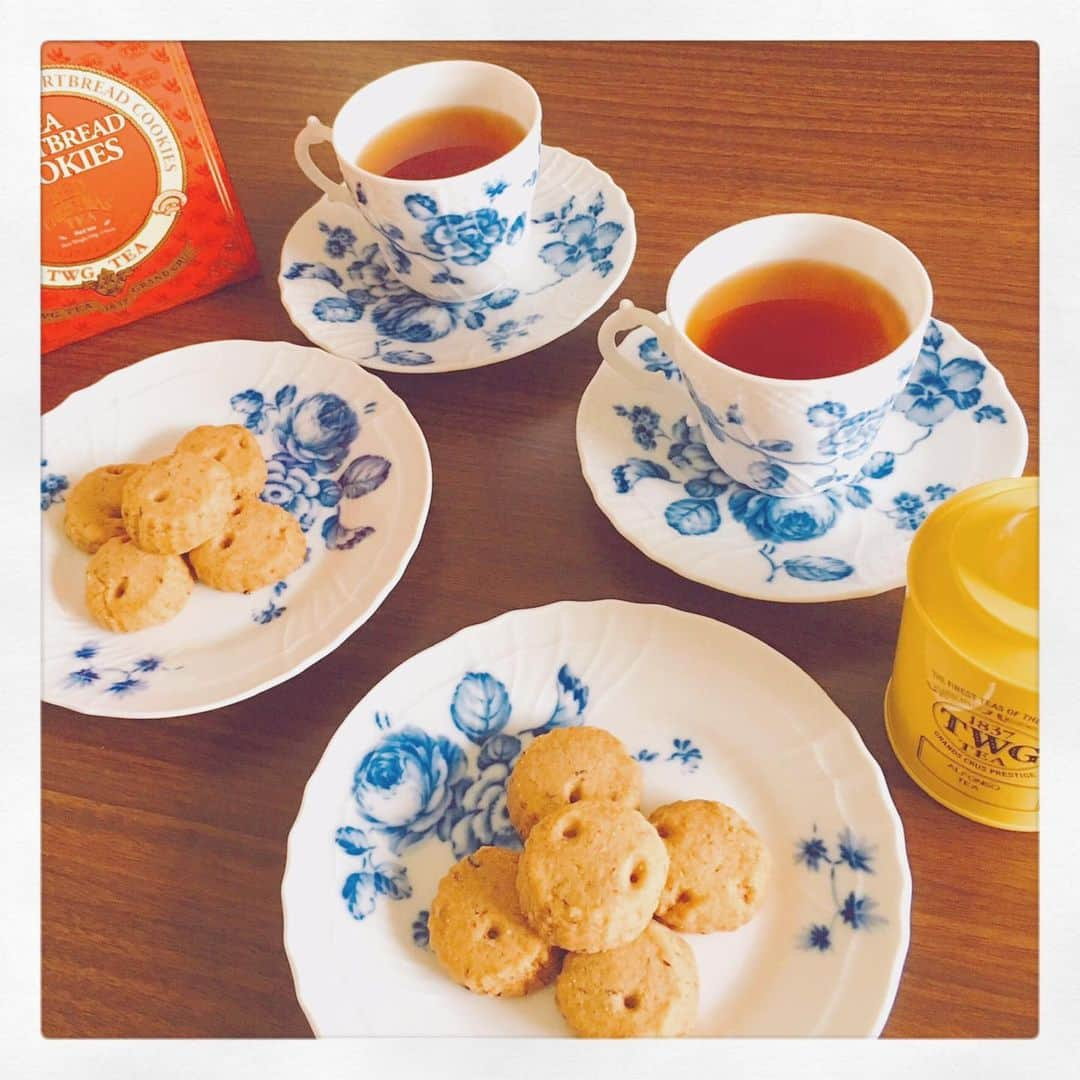 石崎佳代子さんのインスタグラム写真 - (石崎佳代子Instagram)「☕️ お茶の時間〜2日目 【TWG】 ALFONSO TEA . こちらも缶まで可愛い シンガポールのTWGの紅茶。 夫の出張土産🇸🇬 . マンゴーの香りにも 紅茶の香りが全く負けておらず、 素晴らしく香り高い紅茶✨ 水色も赤味が強くて綺麗。 一緒に買ってきてくれた クッキーも絶品でした✨ . 特別な日に、大事に淹れています☕️😂 . =============== 《3日間一服リレー》 ・3日間（連続でなくてもOK) お茶時間の画像をアップ ・お茶の種類は問いません。 コーヒーでも紅茶でも ・道具やお茶、お菓子の解説や近況は ご自由に（画像だけでもOK） ・1投稿ごとにFacebook友達に バトンを繋ぎます。 受け取った人はスルーしてもOKです。 #3日間一服リレー #3daysteatime  #not_drink_tea_alone  紹介される方をタグ付けし 点線以下をコピペして投稿してください。 ご発案は朝日焼の松林豊斎氏です。 =============== #not_drink_tea_alone #3日間一服リレー#3daysteatime #お茶一服バトン #おうちカフェ #ティータイム　#おやつタイム #おやつ時間　#お茶の時間 #お茶のある暮らし #シンガポール土産 #可愛い缶　#おうち時間を楽しもう #紅茶とお菓子 #暮らしを楽しむ　#フレーバーティー #紅茶のある生活 #twg #twgtea  #いつかの一枚　#うつわ #器　#ジノリ #リチャードジノリ#お茶とお菓子 #teastagram」5月15日 16時45分 - kayoko_ishizaki