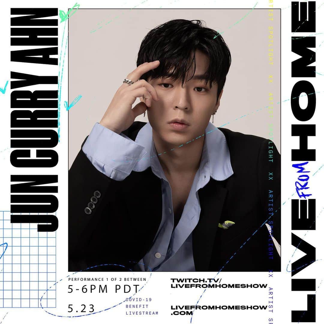 Jun Sung Ahnさんのインスタグラム写真 - (Jun Sung AhnInstagram)「I'll be performing at "LIVE FROM HOME" on May 23rd along with some amazingly talented artists! Make sure to catch the livestream on Twitch @livefromhomeshow !! This live stream charity concert event will be celebrating Asian Pacific American Heritage Month and also help raise funds to fight COVID-19 ~ See you there ^^」5月15日 16時56分 - juncurryahn
