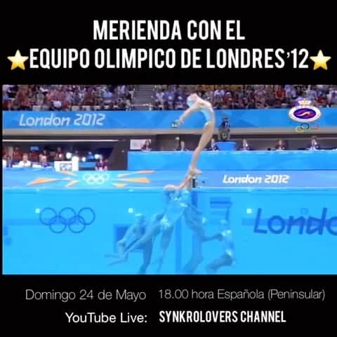 アンドレア・フエンテスのインスタグラム：「Quieres saber lo que no te puedes perder??? Una merienda virtual con el equipo de Londres 2012! Desde el lado más humano, anécdotas, los mejores y peores momentos revividos desde dentro!  Domingo 24 de mayo 18:00 (hora Española)  En @synkrolovers YouTube Channel  Déjanos tus preguntas para el equipo en los comentarios!!! Esto va a ser la bomba!!」