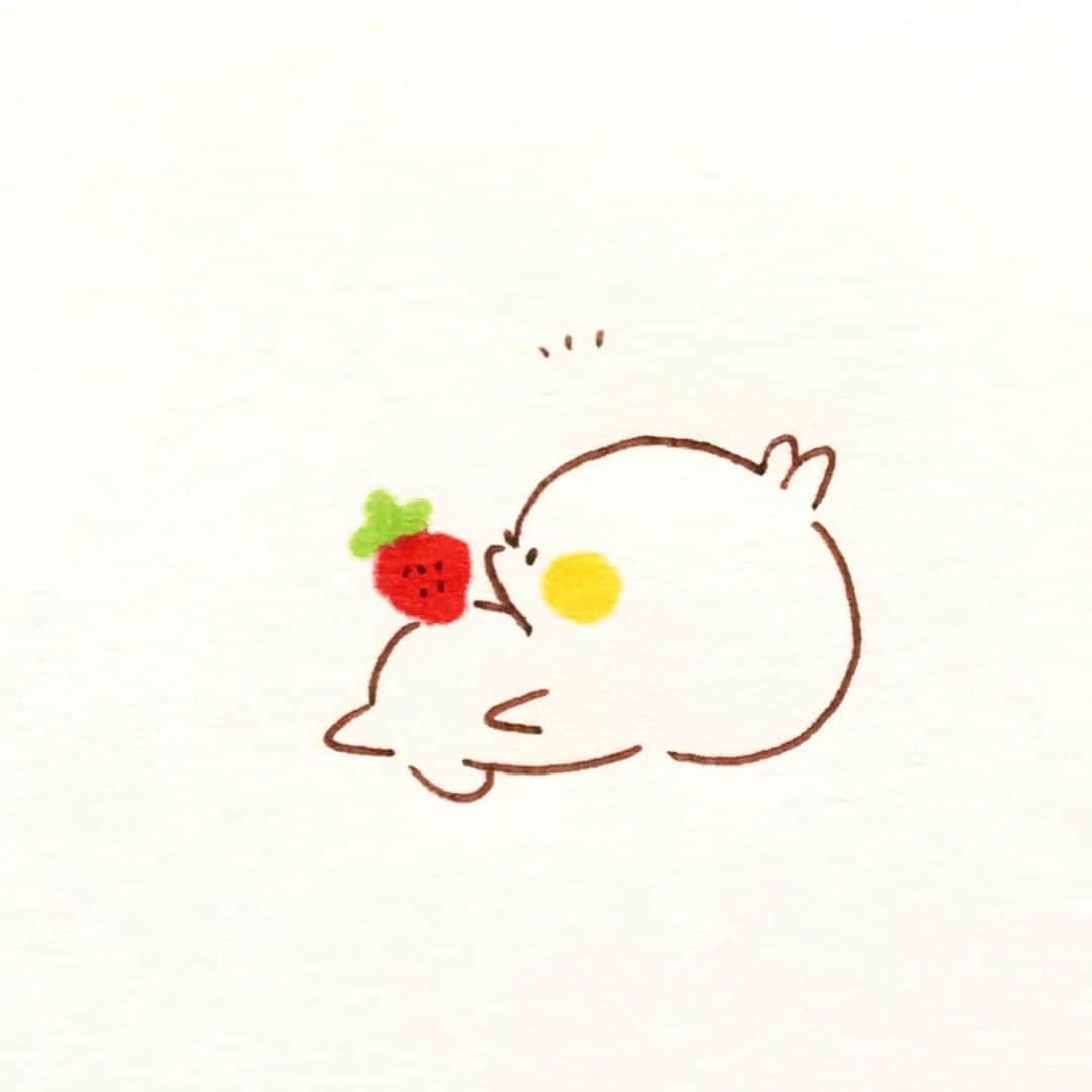 カモさんのインスタグラム写真 - (カモInstagram)「いちご大福 #イチゴ#strawberry#いちご大福#Ichigodaifuku#イラスト#illustration#ウサギタケ#usagitake」5月15日 10時06分 - illustratorkamo