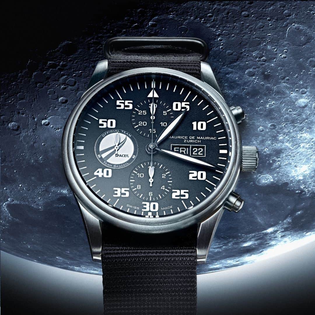 Maurice De Mauriac Zurichさんのインスタグラム写真 - (Maurice De Mauriac ZurichInstagram)「If you want a watch that is out of this world, you need the SpaceIL Moonwatch in your life - stylish and reliable at any altitude! 🌖⌚ #mauricedemauriac #spaceil #beresheet #moonwatch #chronograph」5月15日 14時30分 - mauricedemauriac