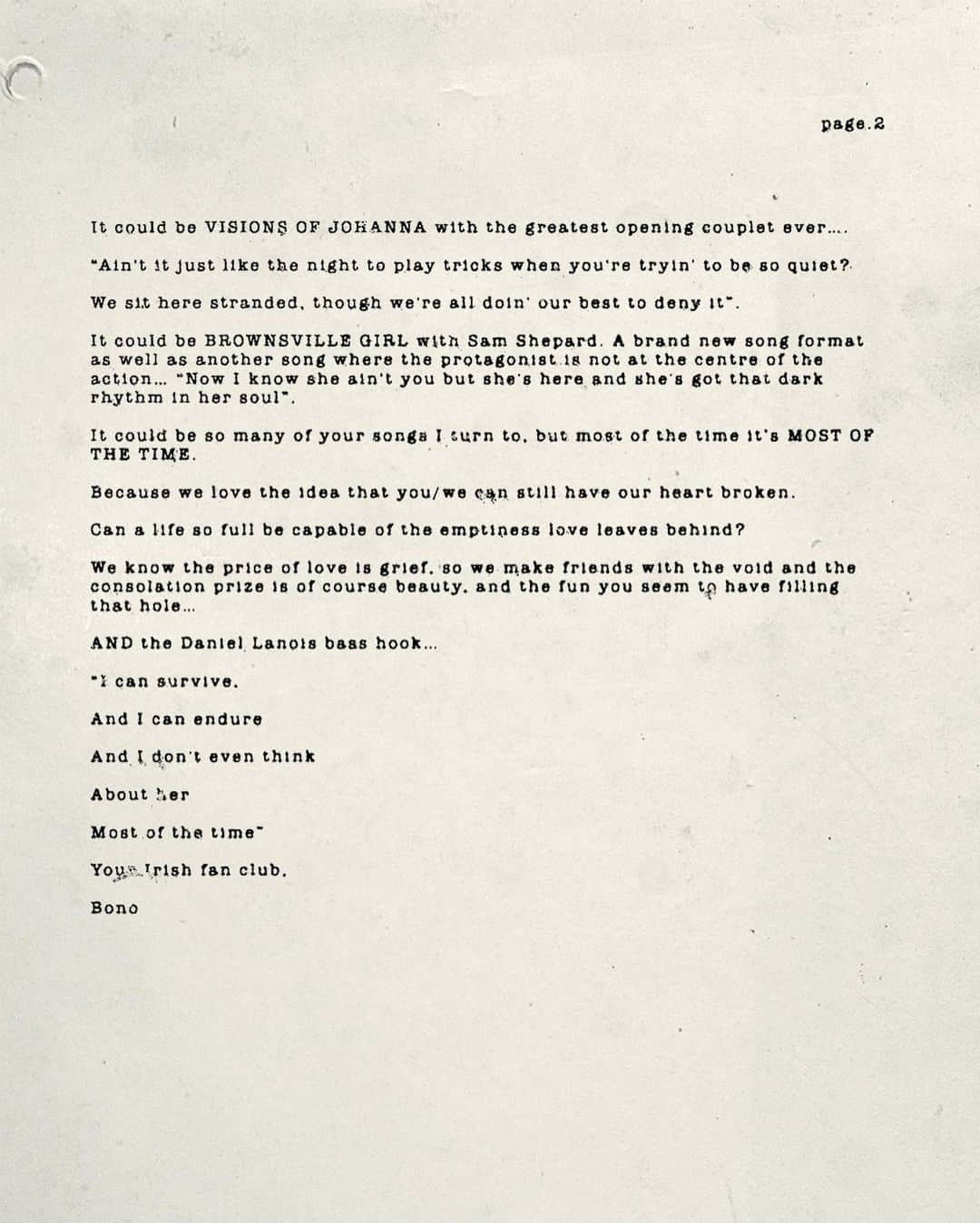 U2さんのインスタグラム写真 - (U2Instagram)「Your fan, Your fandango, Your Irish fan club, Your fellow pilgrim, Peace be upon you...Bono All 60 letters available on U2.com and Rollingstone.com」5月15日 20時23分 - u2