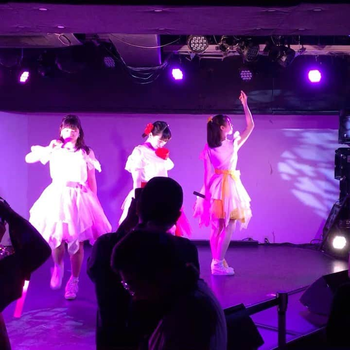 WhiteLaceのインスタグラム：「ライブ自粛期間企画💛❤️💗 ZOKUちゃん振り返り映像 part38  2018.7.8 S.U.B TOKYOさんにて ♪スタートライン  #ライブ自粛中 #おうち時間 #stay home #アイドル #ライブ #idol #pretty #girls #love #  #偶像 #现场直播 #可爱的 #小女孩 #ZOKU #whitelacezoku #ホワイトレースゾク #富岡志織 #しぃちゃん #着崎花梨 #かりん #琴子 #こっちゃん」