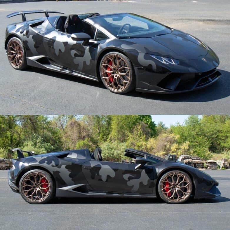 CarsWithoutLimitsさんのインスタグラム写真 - (CarsWithoutLimitsInstagram)「Performante Spyder customized by @careffex 🎥 ——————————————————— • 3M Satin Black Wrap w/Gloss and Matte Camo Print  #carswithoutlimits #lamborghini」5月16日 1時16分 - carswithoutlimits
