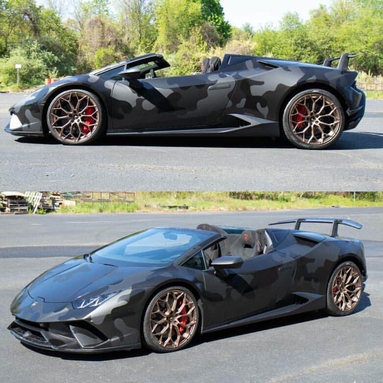 CarsWithoutLimitsさんのインスタグラム写真 - (CarsWithoutLimitsInstagram)「Performante Spyder customized by @careffex 🎥 ——————————————————— • 3M Satin Black Wrap w/Gloss and Matte Camo Print  #carswithoutlimits #lamborghini」5月16日 1時16分 - carswithoutlimits