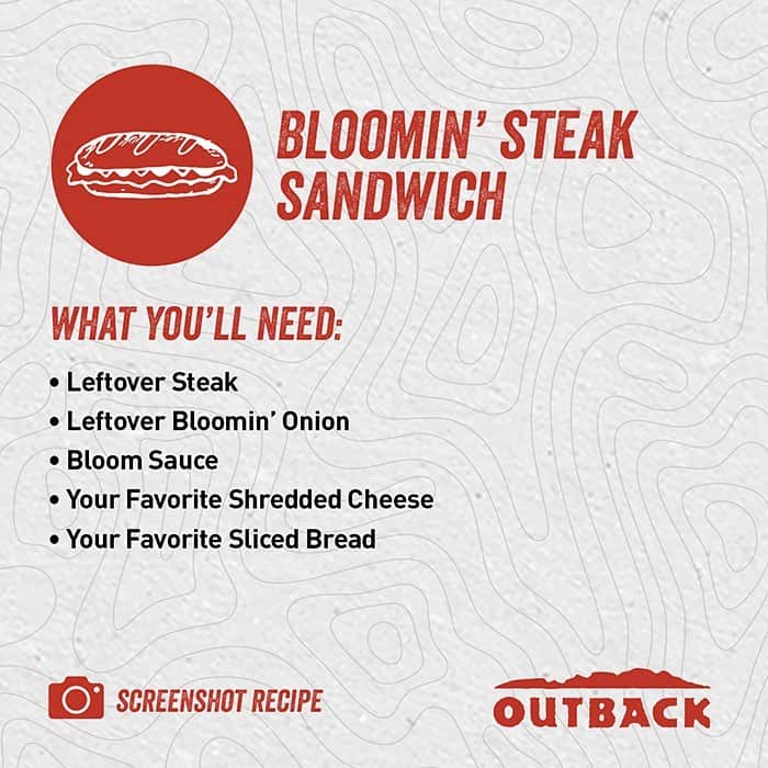 Outback Steakhouseさんのインスタグラム写真 - (Outback SteakhouseInstagram)「Our Leftover Hacks help you transform your Outback leftovers into a whole new meal. This Bloomin' Sandwich is coming in HOT!」5月16日 4時05分 - outback