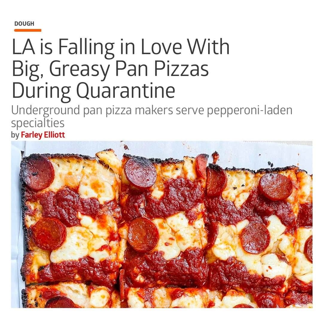 Eater LAさんのインスタグラム写真 - (Eater LAInstagram)「LA has become newly obsessed with pepperoni-topped pan pizza made largely from underground makers who are often pretty difficult to find. These pan pizzas are the ideal quarantine food, hefty and comforting, good enough to heat over a couple of days. Eater LA senior editor Farley Elliott dives into the culture of pan pizza delivery and pickup spots across the city. Don't worry, not all of them are underground. Tap our profile link for the full story 🍕」5月16日 7時20分 - eater_la