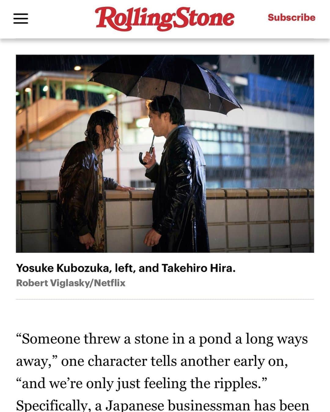 窪塚洋介さんのインスタグラム写真 - (窪塚洋介Instagram)「RollingStone and THE RINGER recommended "Giri/Haji"(Netflix).」5月16日 8時00分 - yosuke_kubozuka