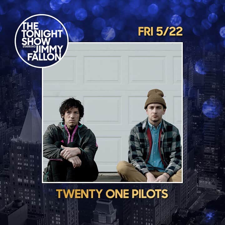 トゥエンティ・ワン・パイロッツのインスタグラム：「we are performing our new song level of concern on the tonight show next week. thanks for the invite, jimmy. see you there.」