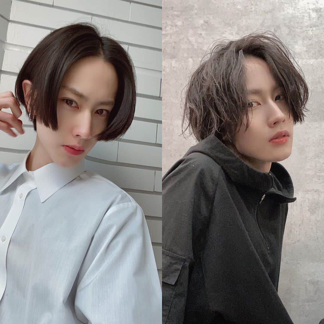 齋藤正太さんのインスタグラム写真 - (齋藤正太Instagram)「straight or wave  Which one do you like？  Same length😵 "パーマとカラーのダメージの違い" はい！！今日の豆知識!!! カラーとパーマによるダメージの違い🌊  ヘアカラーは髪の表面に負担がかかっています。キューティクルがはがれたり、CMCが損傷しているので、キューティクルとCMCをケアしてあげることが大切です！  パーマは！髪の内側に負担がかかっています。CMCや間充物質など髪の内部の物質が流れ出やすいです！間充物質の補給とCMCの補修が大切ですよ！  ん？？cmcってなんやねん？！！、！ すぐ英語使う人ほんと苦手っていう方 必見！cmcとは！  CMCは、、、、、ヘアカラーやパーマなどの薬剤の通り道です。 CMCは、キューティクルなどの細胞同士を接着するアロンアルファみたいな存在です！ CMCは水分を保ち、髪の栄養分の流出も防いでいます。クラスに一人はいるクラスの均衡を保ち、 仲間外れを嫌う正義のリーダーみたいな存在！  つ、つまり最強なんです！いなくてならない存在なんです！cmc大好き！  沢山の方に届けてあげてください☺️ I'm glad if you share!  #メンズファッション #イケメン #美容師#コロナに負けるな #おうち時間 #メンズヘア #美容院#美容室##パーマ#スパイラルパーマ#ハイトーンカラー#ブリーチ#アッシュグレー#マッシュ#メンズセット#ulzzang#髪型#メンズパーマ #アニメ好きな人と繋がりたい#メンズファッション #お洒落さんと繋がりたい #ミルクティーベージュ #センターパート#メンズカラー#前下がりショート」5月16日 8時18分 - signal8756