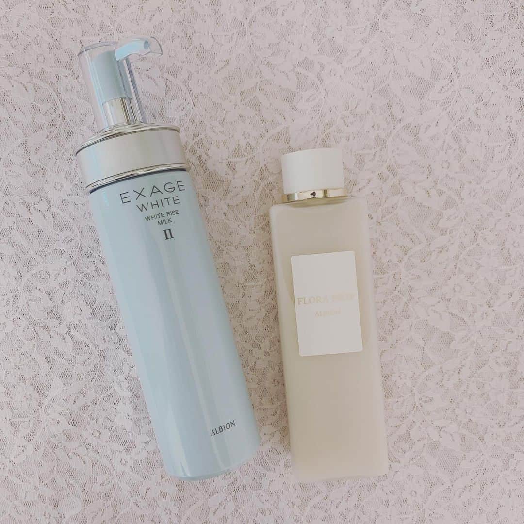 小原春香のインスタグラム：「#ALBION とにかくこの化粧水　お気に入りになりました❤︎ 今まで 化粧水にこだわりとかないです！スキンケアグッズにこだわりとかないです！なんでも使います！って言ってたけど、、、 これすごーい❤︎」