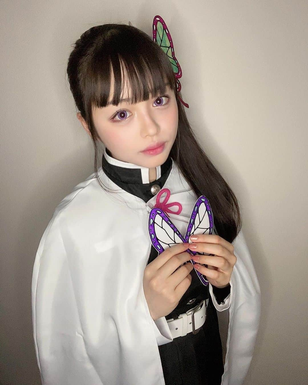 渡邉鈴音さんのインスタグラム写真 - (渡邉鈴音Instagram)「◻︎ラスト投稿🦋 ・ ・ #鬼滅の刃コスプレ #栗花落カナヲ  #推しが尊い」5月16日 17時02分 - rinne_watanabe