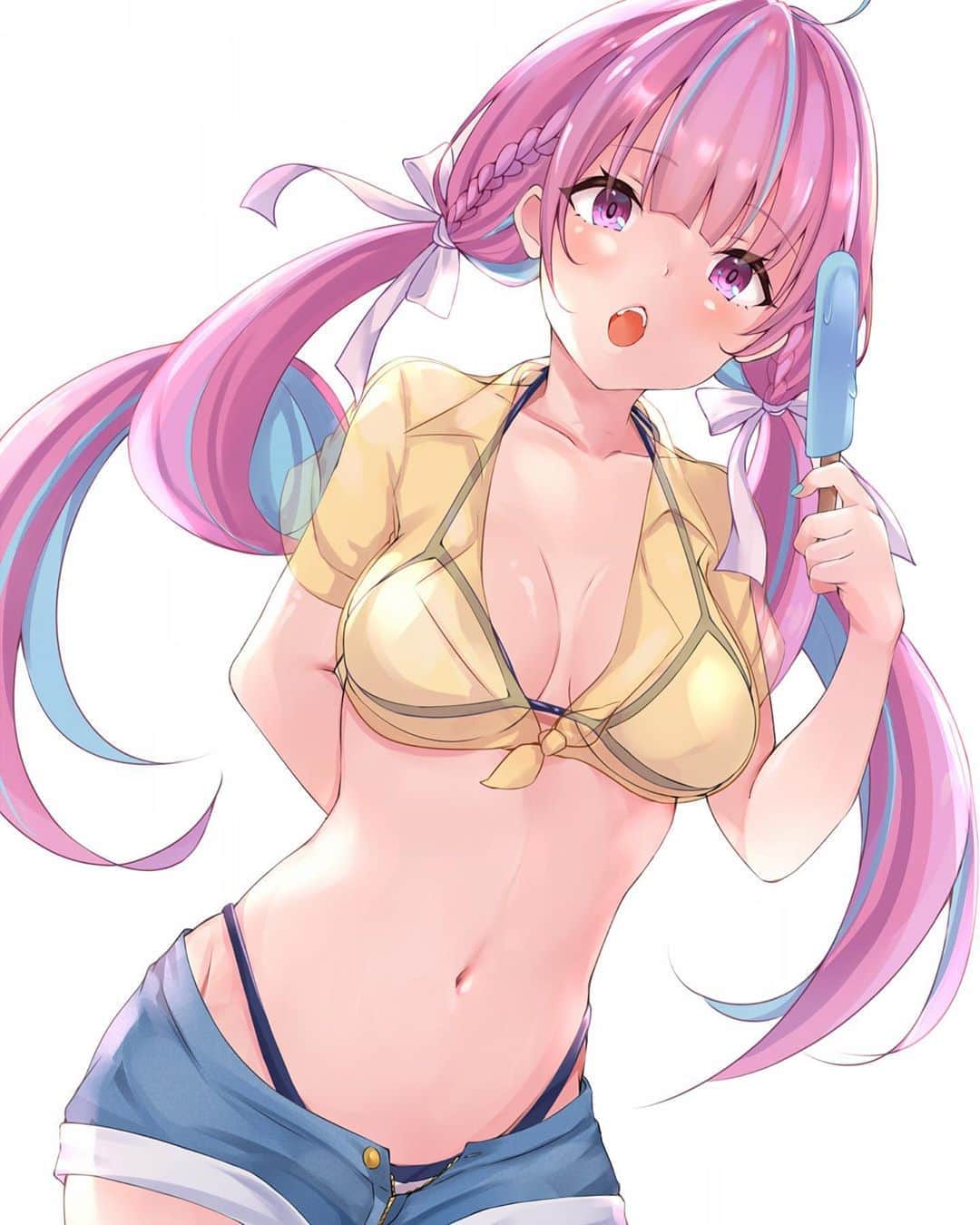 りこたんのインスタグラム：「描いた♡ . . . . #illustration #illustrator #animegirl #animeillustration #gamegirl #gameillustration #hololive #minatoaqua #otaku #otakugirl #virtualyoutuber #vtuber #イラスト #イラストグラム #絵描き #コスプレイヤー #ホロライブ #湊あくあ #性感內衣 #水着 #ショーパン」
