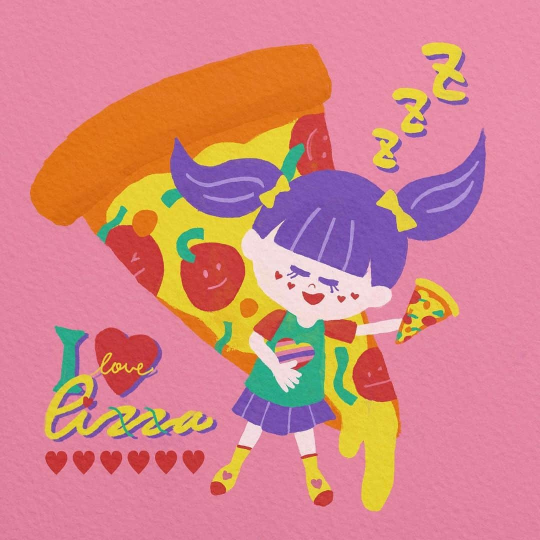 M0M0Neのインスタグラム：「今日はピザ🍕 #illustration #art #drawing #girlsillustration #vsco #아이패드드로잉 #아이패드그림 #프로크리에이트 #그림 #그림스타그램 #드로잉 #일러스트 #일러스트그램 #그림맞팔 #그림그리기 #일러스트레이션 #취미 #그림쟁이 #일러스트그림 #일본  #집콕 #집콕중  #イラスト　#デジタルイラスト #お絵かき好きな人と繋がりたい #おえかき #お絵描き　#絵　#絵描きさんと繋がりたい #韓国好きな人と繋がりたい」