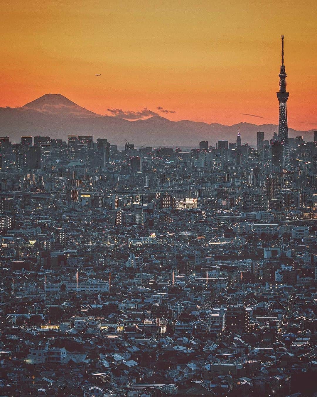 Berlin Tokyoのインスタグラム：「Spring dusk gently defines Tokyo’s skyline. . . . #hellofrom #tokyo #japan」