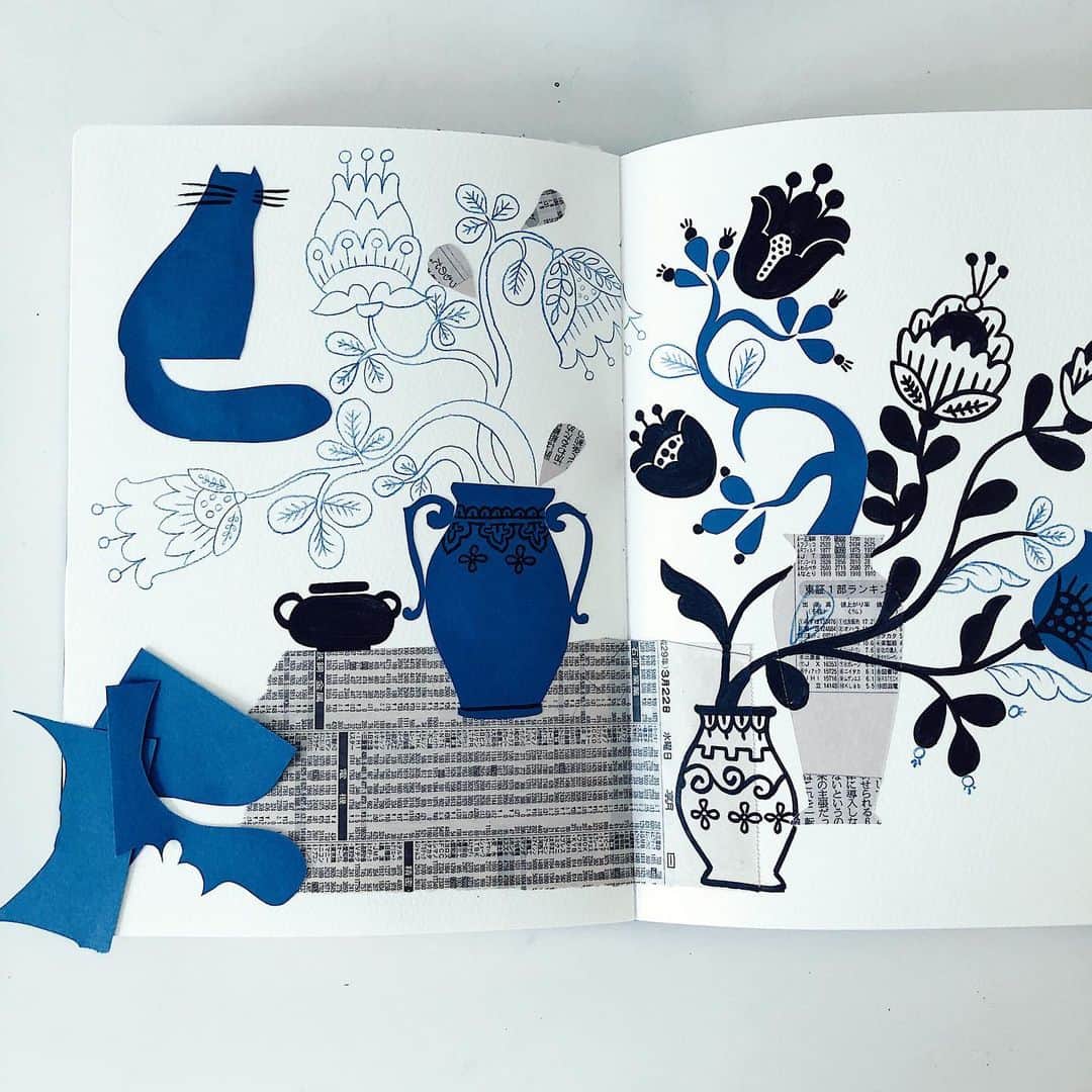 Dinara Mirtalipovaのインスタグラム：「Cut + paste and cut + paste  #mirdinarasketchbooks」