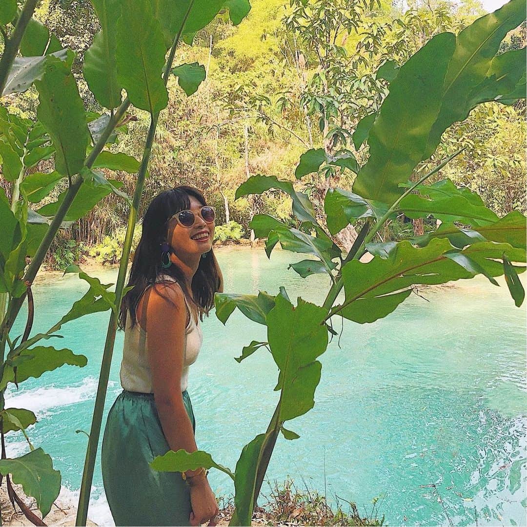 t_ppyのインスタグラム：「🇰🇭→🇱🇦 Last stopはLaos!！ 泳ぎたくて水着を着て行ったけど1月は水が冷たすぎて足つけただけで諦めた。笑  #クアンシーの滝  #kuangsiwaterfall」