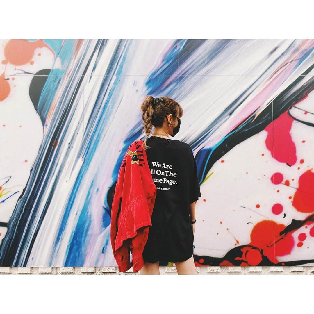 紗栄子さんのインスタグラム写真 - (紗栄子Instagram)「Think The DAY.🌏 チャリティTシャツ×チェック柄布マスク(Black)XL ¥6,600  #ThinkTheDAY」5月17日 14時01分 - saekoofficial