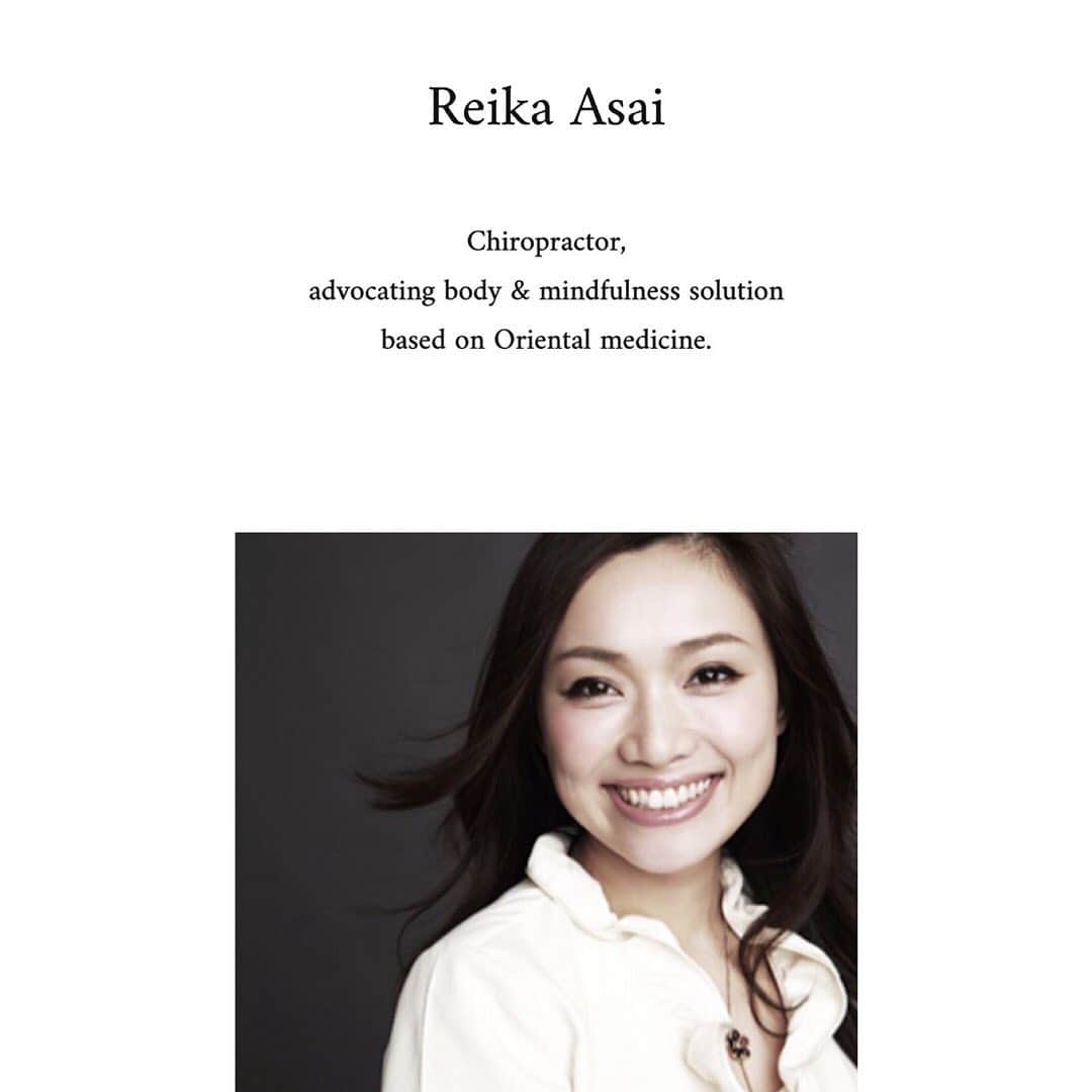 朝井麗華さんのインスタグラム写真 - (朝井麗華Instagram)「Reika Asai Chiropractor, advocating body & mindfulness solution based on Oriental medicine.」5月17日 18時01分 - reikaasai